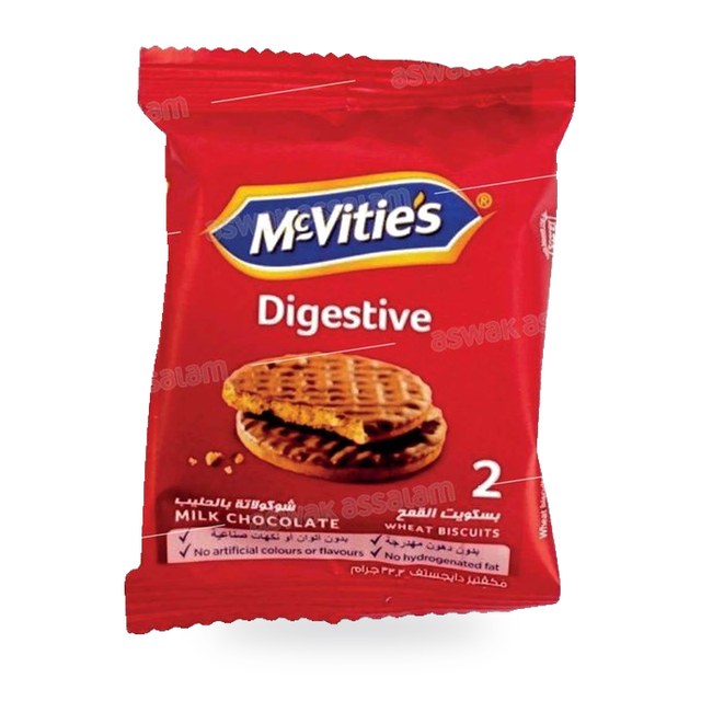 BISCUIT CHOCOLAT AU LAIT DIGESTIVE 2 PIECES MCVITIE’S
