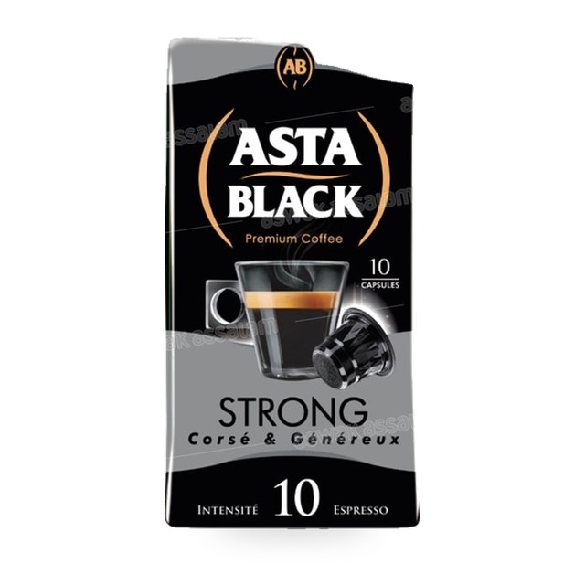 CAFE STRONG BOITE 10 CAPSULES COMPATIBLES ASTA BLACK