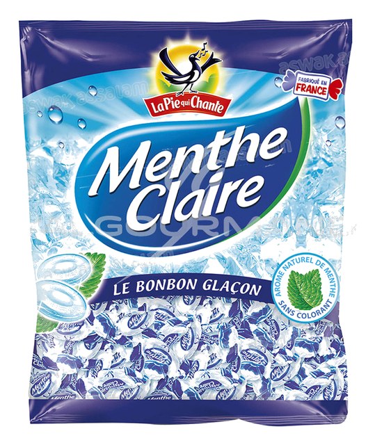 BONBONS GLACONS MENTHE CLAIRE 124G LA PIE QUI CHANTE