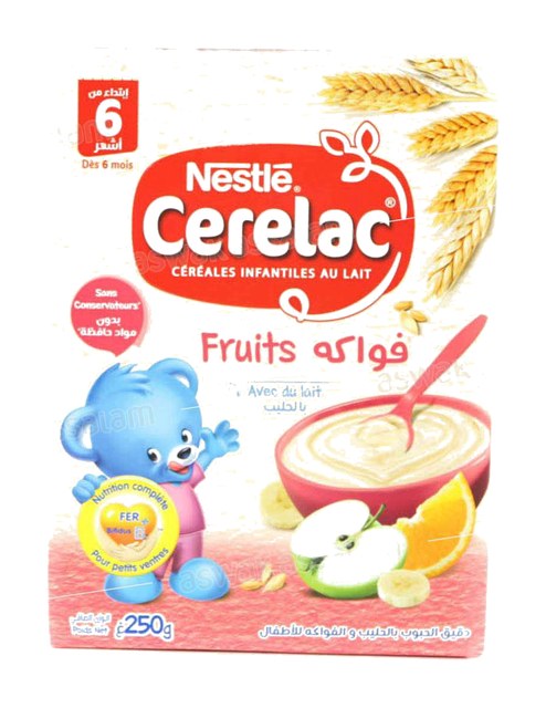 CEREALES INFANTILES AUX FRUITS 250G CERELAC