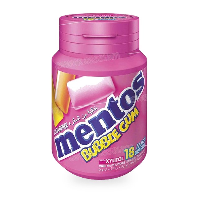 CHEWING GUM BUBBLE GUM SANS SUCRE 64G MENTOS