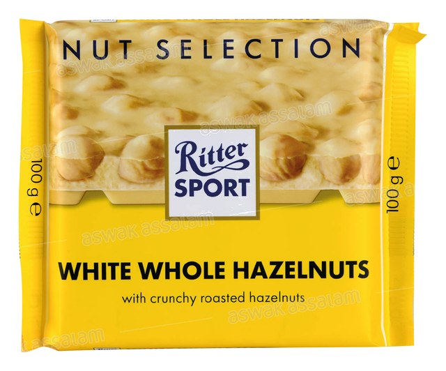CHOCOLAT BLANC NOISETTES ENTIERES 100G SPORT RITTER