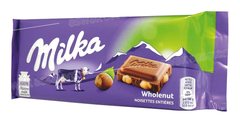 CHOCOLAT NOISETTES ENTIERES 90G MILKA