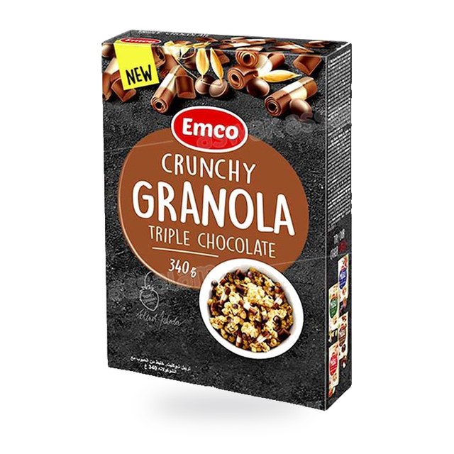 CRUNCHY GRANOLA TRIPLE CHOCOLAT 340G EMCO
