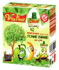 DESSERT DE FRUITS POMME BANANE PACK DE 4 GOURDES*80G VITAFRUIT