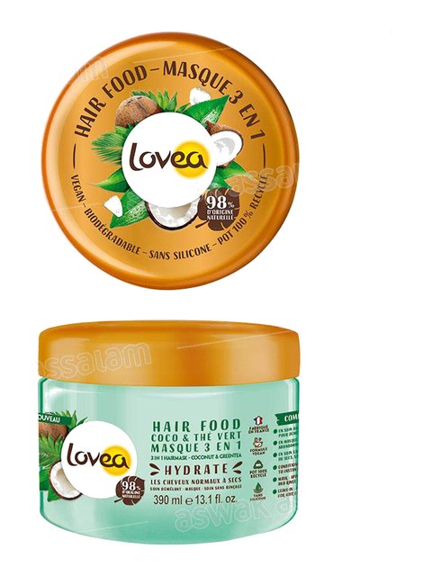 MASQUE 3 EN 1 COCO & THE VERT POUR CHEVEUX NORMAUX A SECS 390ML LOVEA