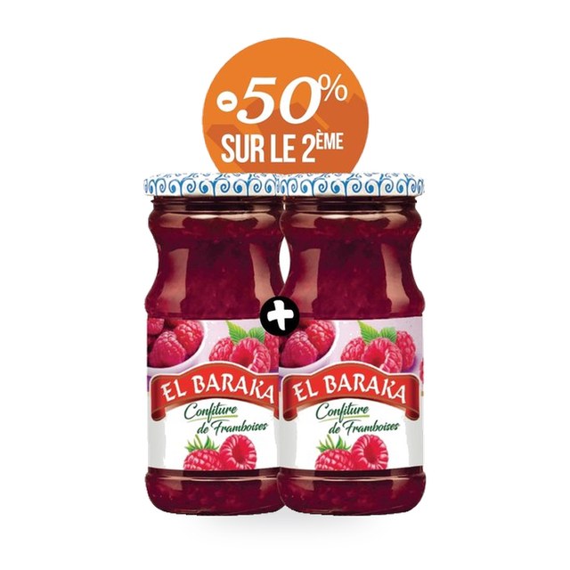 Lot de 2 confitures de framboises 37cl – EL BARAKA