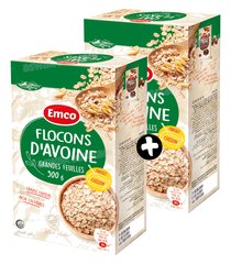 LOT DE 2 FLOCONS D’AVOINE GRANDES FEUILLES 500G EMCO
