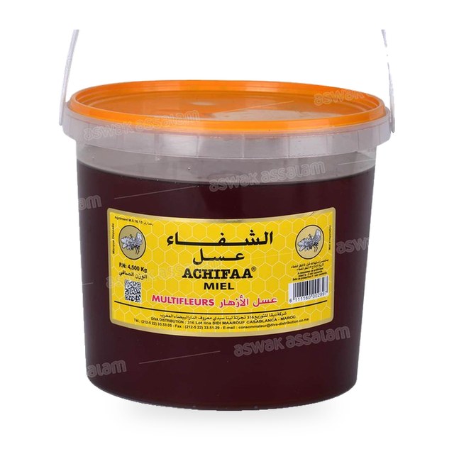 MIEL MULTIFLEURS SEAU PLASTIQUE 4,5KG ACHIFAA