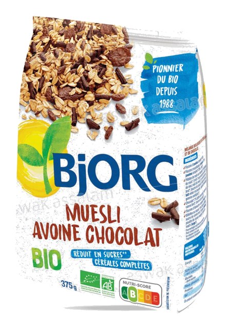 MUESLI AVOINE CHOCOLAT BIO 375G BJORG