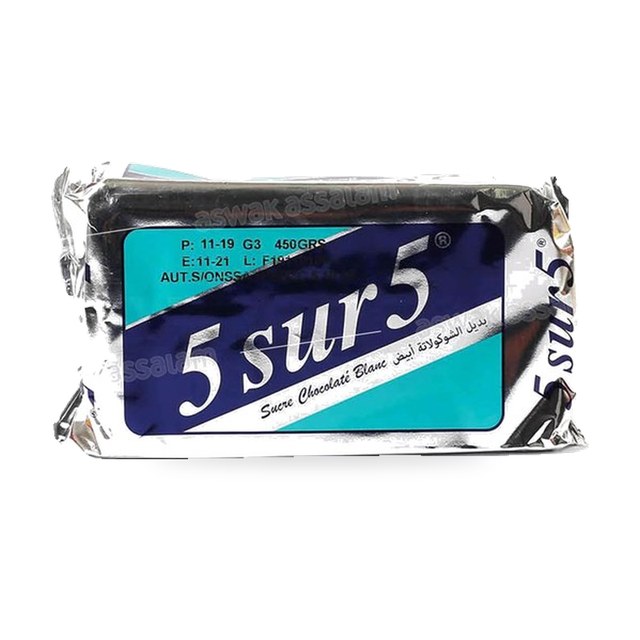 SUCRE CHOCOLATE BLANC 5 SUR 5 450G AIGUEBELLE