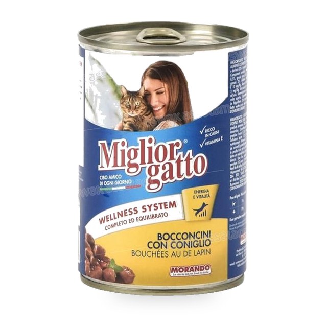 BOUCHEES POUR CHAT AU LAPIN 405G MIGLIOR GATTO MORANDO
