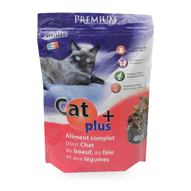CROQUETTES BOEUF, FOIE & LEGUMES 450G CAT+ DOYPACK