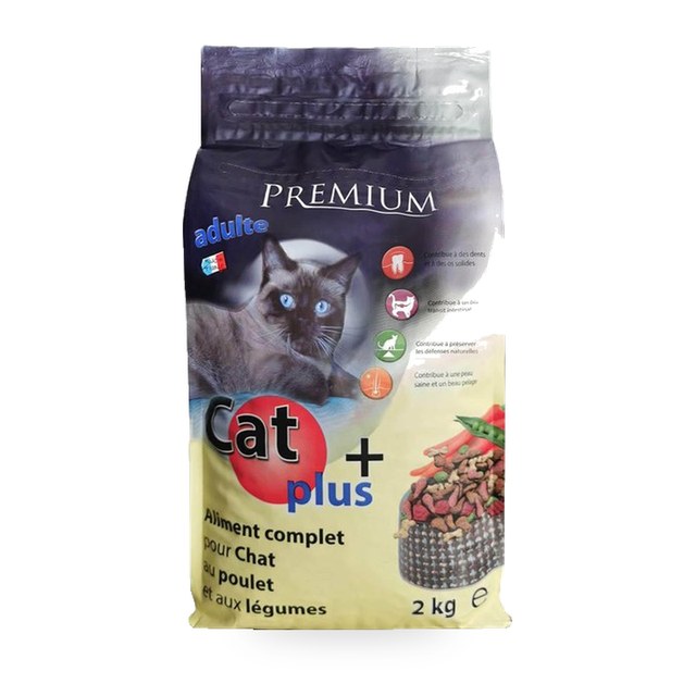 CROQUETTES POULET & LEGUMES 2KG POUR CHAT CAT+