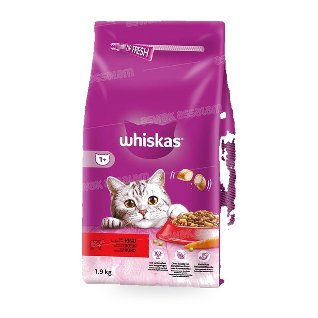 CROQUETTES POUR CHAT ADULTE AU BOEUF 1,9KG WHISKAS