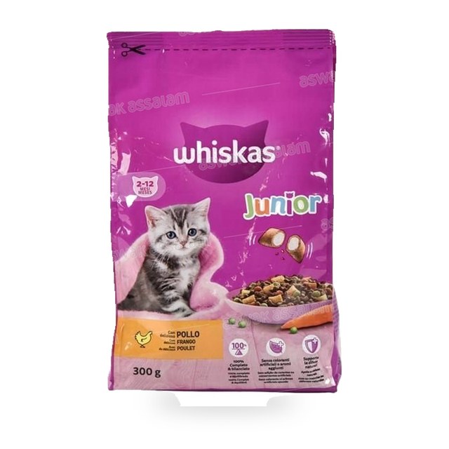 CROQUETTES POUR CHAT JUNIOR AU POULET 300G WHISKAS