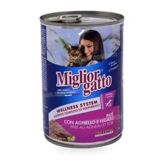 PATE POUR CHAT A L’AGNEAU ET FOIE 400G MIGLIOR GATTO MORANDO