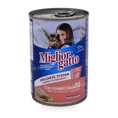 PATE POUR CHAT AU THON ET SAUMON 400G MIGLIOR GATTO MORANDO
