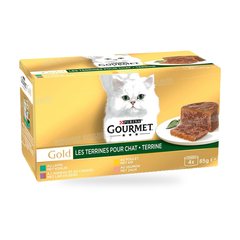 SELECTION MIXTE DE TERRINES POUR CHAT GOURMET GOLD 4*85G PURINA