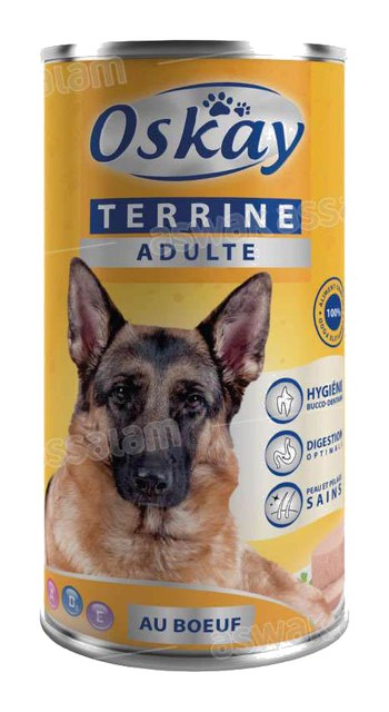 TERRINE AU BOEUF POUR CHIEN ADULTE 400G OSKAY