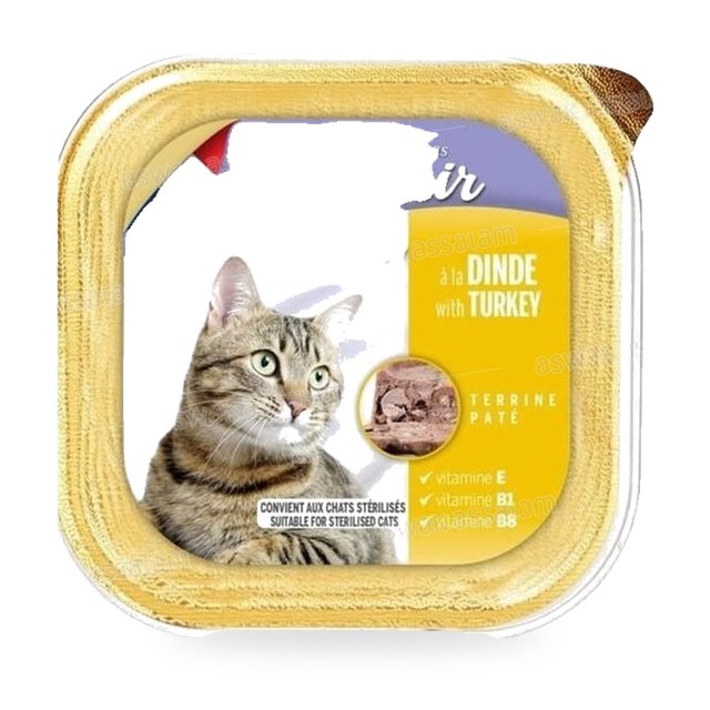 TERRINE PATE POUR CHAT ADULTE A LA DINDE 100G LES REPAS PLAISIR