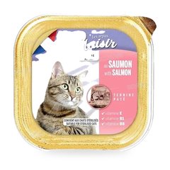 TERRINE PATE POUR CHAT ADULTE AU SAUMON 100G LES REPAS PLAISIR