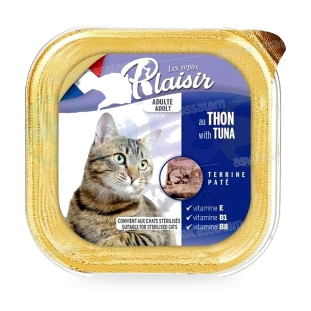 TERRINE PATE POUR CHAT ADULTE AU THON 100G LES REPAS PLAISIR