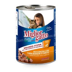 VOLAILLE & CAROTTES 405G POUR CHAT MIGLIOR GATTO MORANDO