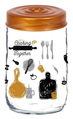 BOCAL DE CONSERVATION EN VERRE DECORE 600ML LETS COOKING TOGETHER