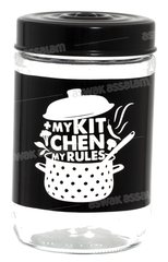 BOCAL DE CONSERVATION EN VERRE DECORE 660ML MY KITCHEN MY RULES