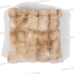 COUSSIN EN FAUSSE FOURRURE BEIGE 45X45CM