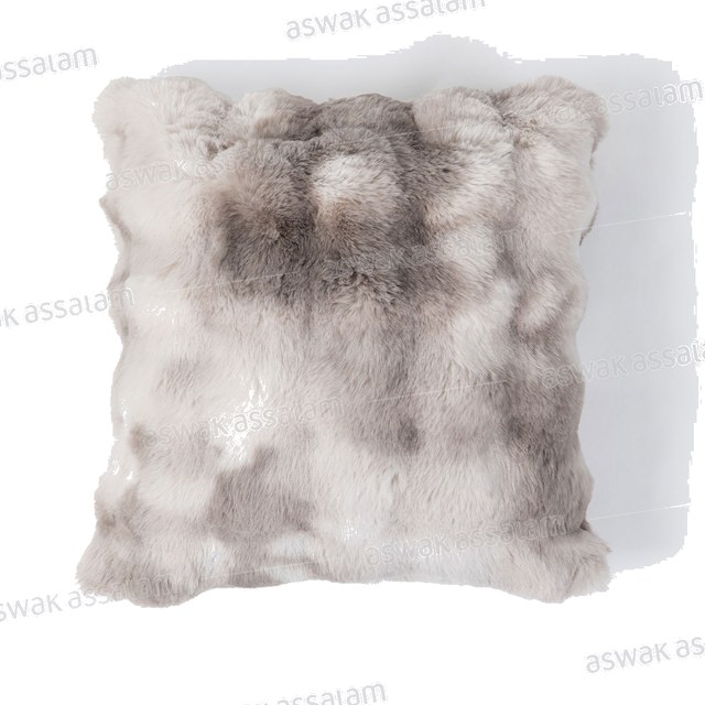 COUSSIN EN FAUSSE FOURRURE GRIS 45X45CM
