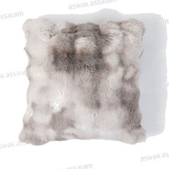COUSSIN EN FAUSSE FOURRURE GRIS 45X45CM