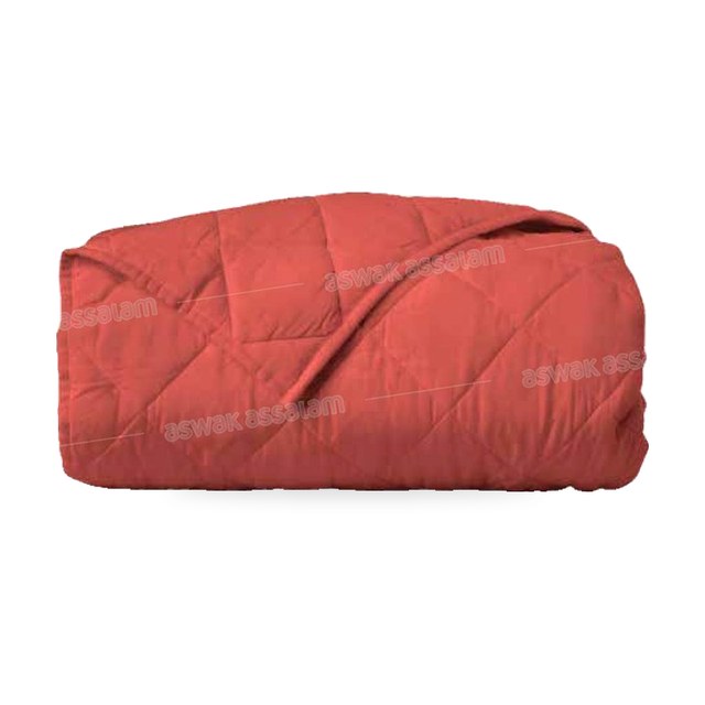 COUVRE-LIT 240*220CM + 2 TAIES D’OREILLER 50*70CM UNI BORDEAU