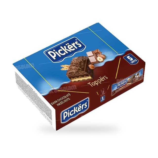 BISCUITS TOPPERS CHOCOLAT NOIR NOISETTE 5*35G PACK PICKERS