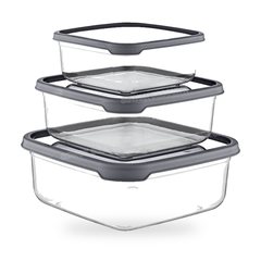 ENSEMBLE DE 3 BOITES CARREES 400ML, 800ML, 1,4L