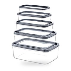 Ensemble de 5 Boites Rectangulaires 330 ml, 530 ml, 850 ml, 1,3 L, 2,1 L
