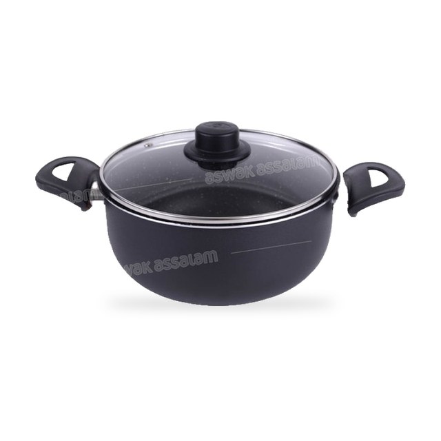 MARMITE BASSE REVETEMENT EN GRANITE 28CM