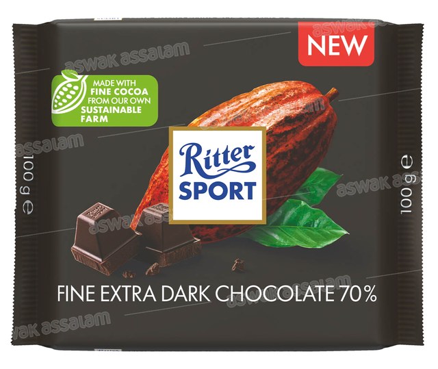 CHOCOLAT NOIR 70% EXTRA FIN 100G RITTER SPORT