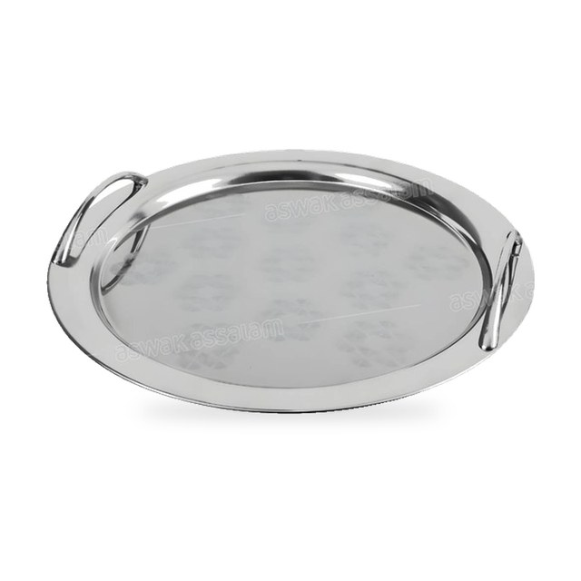 PLATEAU INOX ROND AVEC ANSES 35,5CM