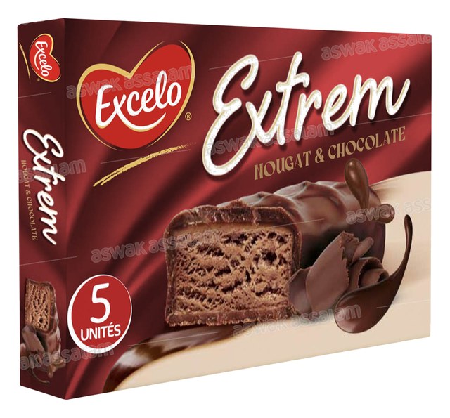 BARRE NOUGAT & CHOCOLAT EXTREM PACK DE 5 UNITES 34G EXCELO