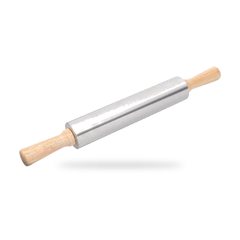 Rouleau a Pate Inox avec Manches en Bois