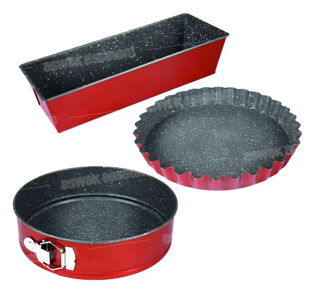 SET DE 3 MOULES A CAKE REVETEMENT GRANITE