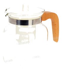 Theiere en Verre avec Filtre et Manche en Bois 1,5 L