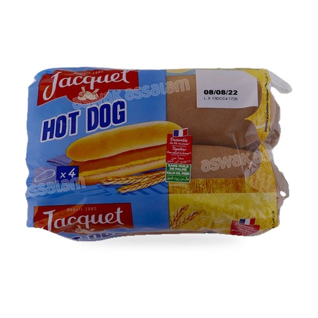 PAIN HOT DOG 4 UNITES JACQUET