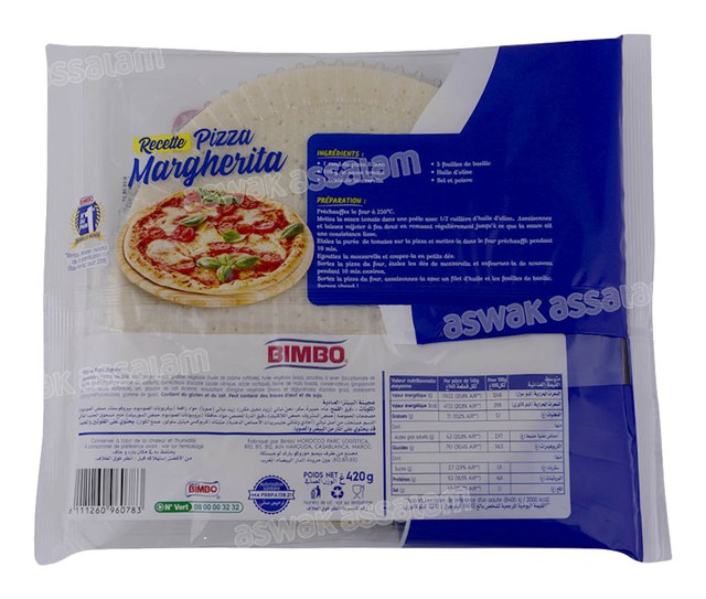 PATE A PIZZA RONDE NATURE 3 UNITES 420G BIMBO