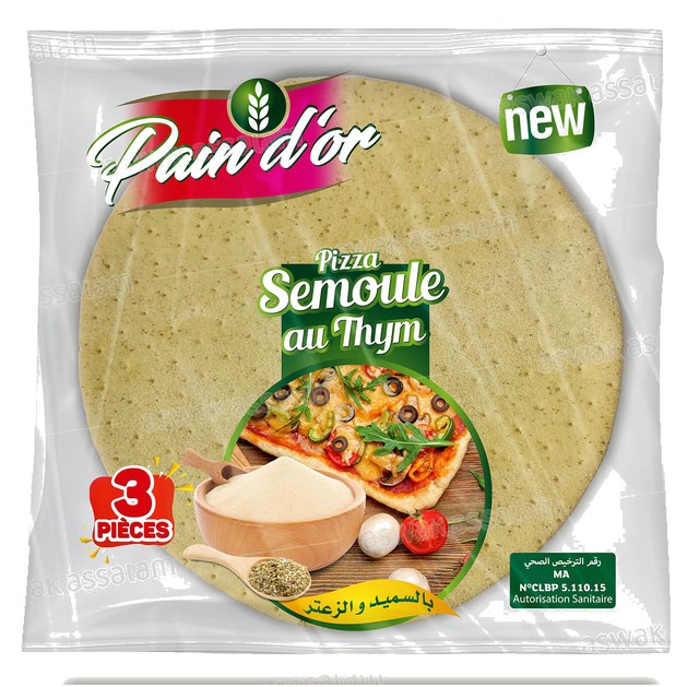 PIZZA SEMOULE AU THYM 3 UNITES 420G PAIN D’OR