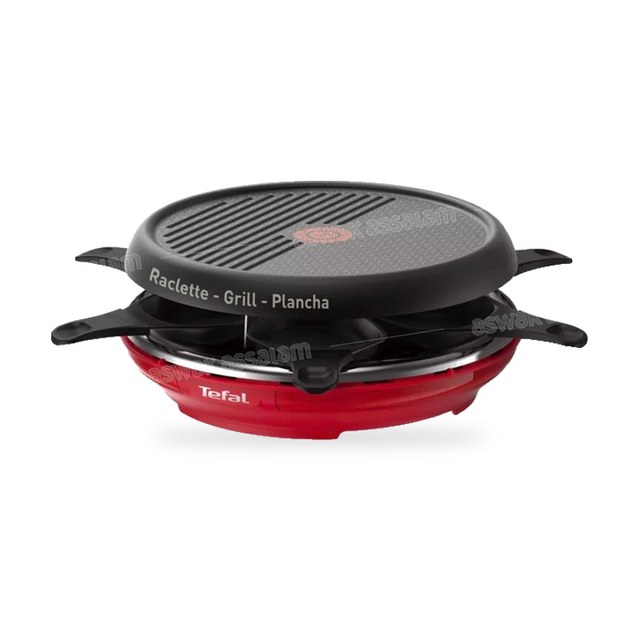 APPAREIL A RACLETTE GRILL ANTIADHESIF ET AMOVIBLE 6 PERSONNES 850W 6 COUPELLES RE12A512 TEFAL