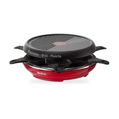 APPAREIL A RACLETTE GRILL ANTIADHESIF ET AMOVIBLE 6 PERSONNES 850W 6 COUPELLES RE12A512 TEFAL