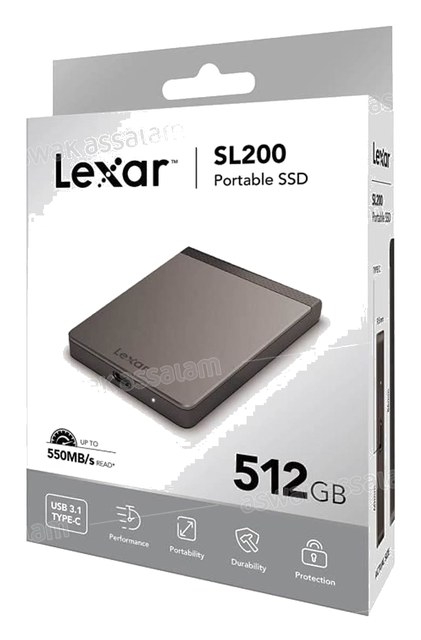 DISQUE DUR EXTERNE 512G SSD LSL200X512G-RNNNG LEXAR